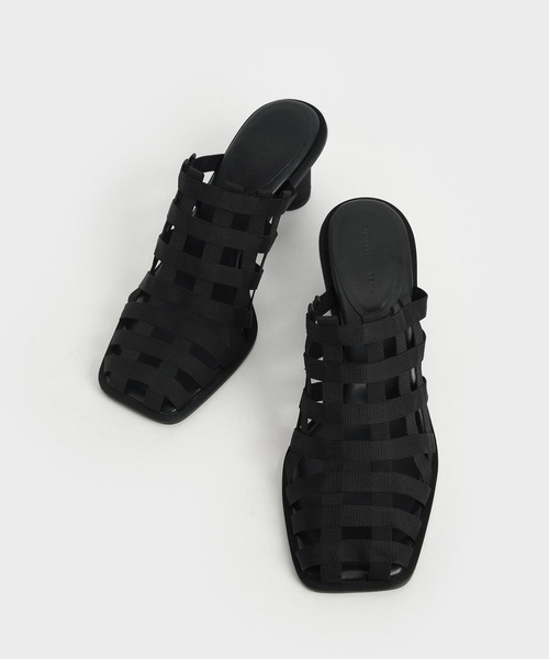 CHARLES & KEITH（チャールズ & キース）の「グログラン ウーブンミュール / Grossgrain Woven Mules（サンダル・レディース・ブルー/ブラック/パープル・23cm/25.5cm/25cm/23.5cm/24.5cm/22.5cm/22cm）」の9枚目の写真