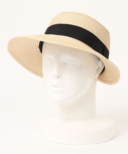 Cookie Chocolate（クッキーチョコレート）の「フロントつば広ストローハット（ハット・レディース・ブラック/ライトベージュ・FREE）」の5枚目の写真