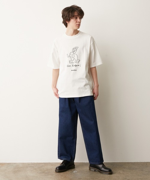 JUNRED（ジュンレッド）の「【DOMDOM×KEN KAGAMIコラボ】フロントビッグプリントTシャツ（Tシャツ/カットソー・メンズ・ホワイト/ミント/ベージュ・M/L）」の10枚目の写真