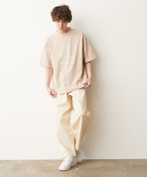 JUNRED（ジュンレッド）の「【DOMDOM×KEN KAGAMIコラボ】フロントビッグプリントTシャツ（Tシャツ/カットソー・メンズ・ホワイト/ミント/ベージュ・M/L）」の8枚目の写真