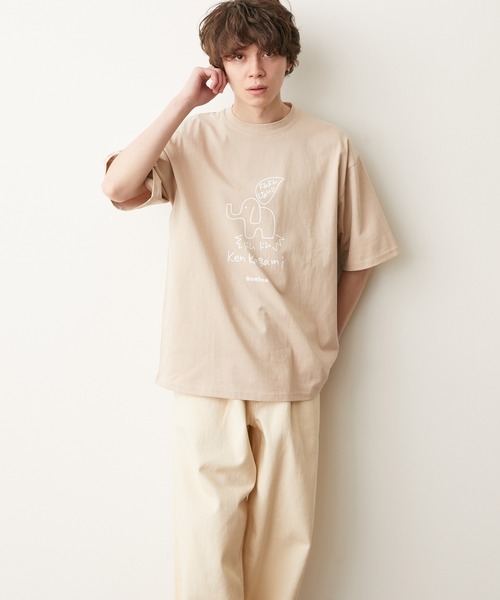 JUNRED（ジュンレッド）の「【DOMDOM×KEN KAGAMIコラボ】フロントビッグプリントTシャツ（Tシャツ/カットソー・メンズ・ホワイト/ミント/ベージュ・M/L）」の13枚目の写真