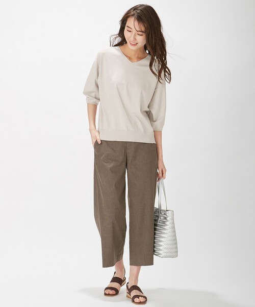 J.PRESS Ladies（J.プレス レディス）の「【洗える】FITTY FLAX ワイドパンツ（その他パンツ・レディース・ブラウン系/ベージュ系/ネイビー系・S/XS/XXS）」の12枚目の写真