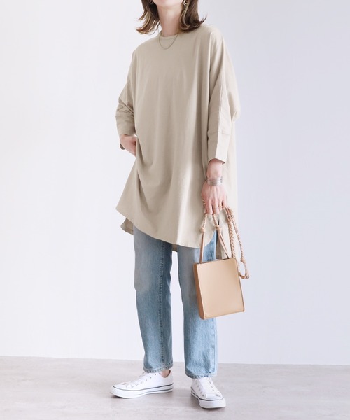 reca(レカ)の「7分袖ロングTシャツ(Tシャツ/カットソー・レディース・オフホワイト/ブラック/グレー系その他・M)」の21枚目の写真