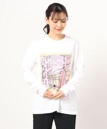 プリント ロングスリーブTEEシャツ 長袖 Tシャツ ロンT レディース