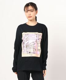 プリント ロングスリーブTEEシャツ 長袖 Tシャツ ロンT レディース