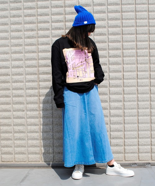 BEATJIVE（ビートジャイブ）の「プリント ロングスリーブTEEシャツ 長袖 Tシャツ ロンT レディース（Tシャツ/カットソー・レディース・ライトグレー/ブラック/ホワイト・X-LARGE/LARGE/MEDIUM）」の4枚目の写真
