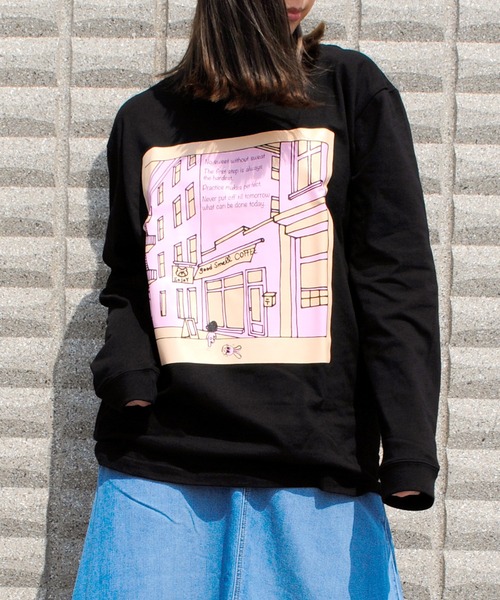 BEATJIVE（ビートジャイブ）の「プリント ロングスリーブTEEシャツ 長袖 Tシャツ ロンT レディース（Tシャツ/カットソー・レディース・ライトグレー/ブラック/ホワイト・X-LARGE/LARGE/MEDIUM）」の12枚目の写真