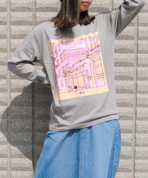 BEATJIVE（ビートジャイブ）の「プリント ロングスリーブTEEシャツ 長袖 Tシャツ ロンT レディース（Tシャツ/カットソー・レディース・ライトグレー/ブラック/ホワイト・X-LARGE/LARGE/MEDIUM）」の11枚目の写真