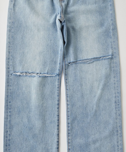 WHO'S WHO gallery（フーズフーギャラリー）の「カッティングデニム（デニムパンツ・レディース・ブラック/サックスブルー/ブルー/黄緑系/ダークブラック/キナリ/コバルトブルー・FREE）」の18枚目の写真