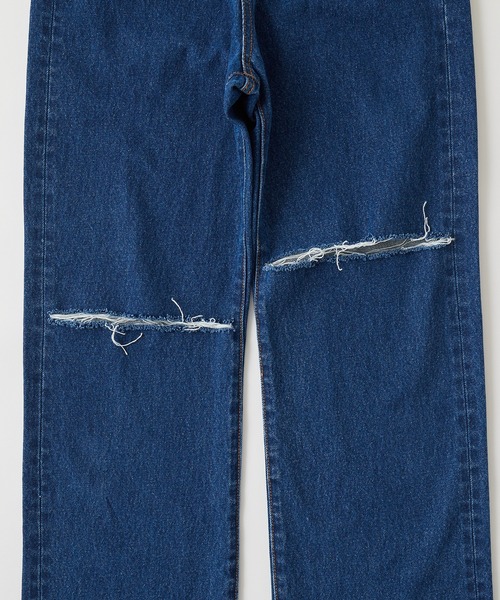 WHO'S WHO gallery（フーズフーギャラリー）の「カッティングデニム（デニムパンツ・レディース・ブラック/サックスブルー/ブルー/黄緑系/ダークブラック/キナリ/コバルトブルー・FREE）」の12枚目の写真