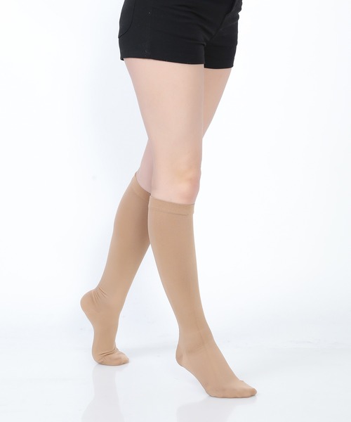 emesuelee（エメスーリー）の「着圧カルテハイソックス（ソックス/靴下・レディース・ブラック/ベージュ・S/M）」の3枚目の写真