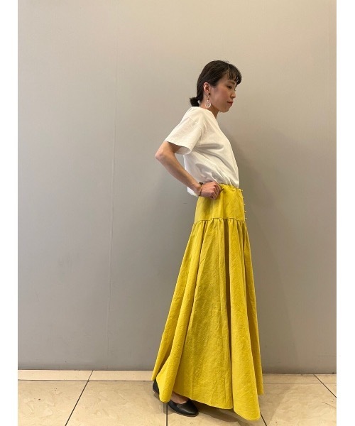 BEARDSLEY（ビアズリー）の「綿麻ギャザースカート（スカート・レディース・パープル/イエロー・FREE）」の6枚目の写真