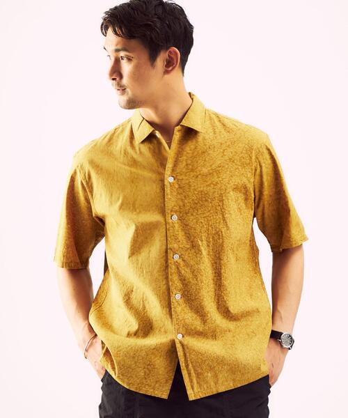 green label relaxing(グリーンレーベルリラクシング)の「SC インド ブレンダー バティック 半袖 シャツ(シャツ/ブラウス・メンズ・ロイヤルブルー/マスタード/ライトブルー・MEDIUM/LARGE/X-LARGE/SMALL)」の1枚目の写真