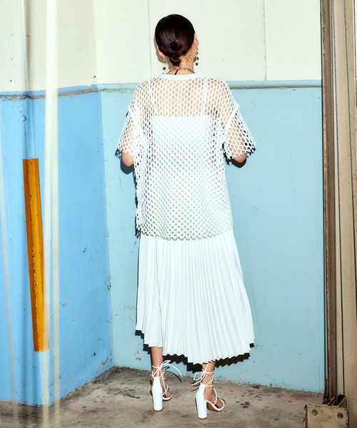 Narcissus（ナルシス）の「【Narcissus】メッシュカットトップス（Tシャツ/カットソー・レディース・ブラック/ホワイト・FREE）」の19枚目の写真