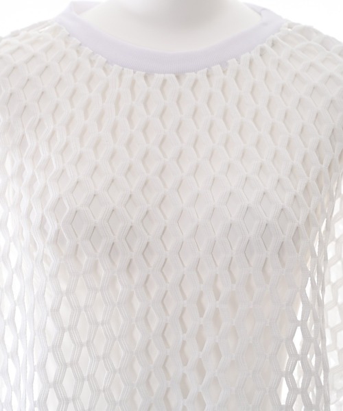 Narcissus（ナルシス）の「【Narcissus】メッシュカットトップス（Tシャツ/カットソー・レディース・ブラック/ホワイト・FREE）」の10枚目の写真