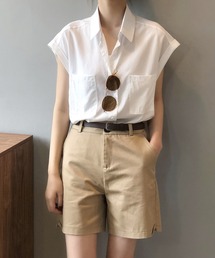 フレンチスリーブセミロングシャツ