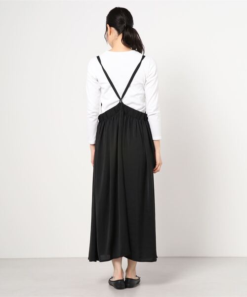 AS KNOW AS PINKY(アズノゥアズピンキー)の「サテンでギャザージャンスカ(ジャンパースカート・レディース・カーキ/ブラック/ブラウン・FREE)」の11枚目の写真