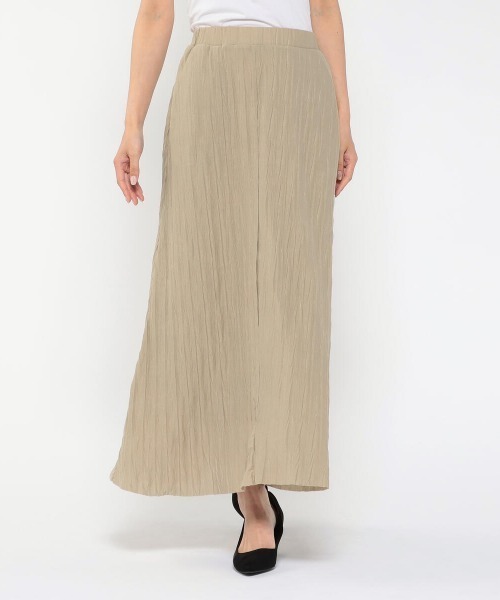 MEW'S REFINED CLOTHES（ミューズリファインドクローズ）の「軽量カットプリーツロングスカート（スカート・レディース・モカ/ベージュ・MEDIUM）」の2枚目の写真