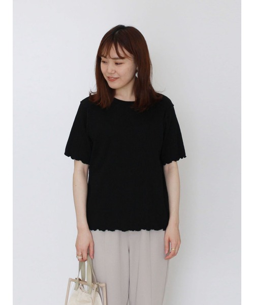 ehka sopo（エヘカソポ）の「配色メローカットソー（Tシャツ/カットソー・レディース・ラベンダー/ブルー/オフホワイト/ブラック・ﾌﾘ-）」の2枚目の写真