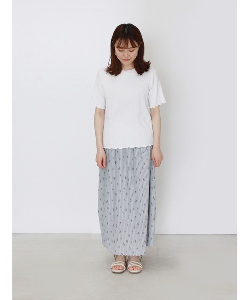 ehka sopo（エヘカソポ）の「配色メローカットソー（Tシャツ/カットソー・レディース・ラベンダー/ブルー/オフホワイト/ブラック・ﾌﾘ-）」の9枚目の写真