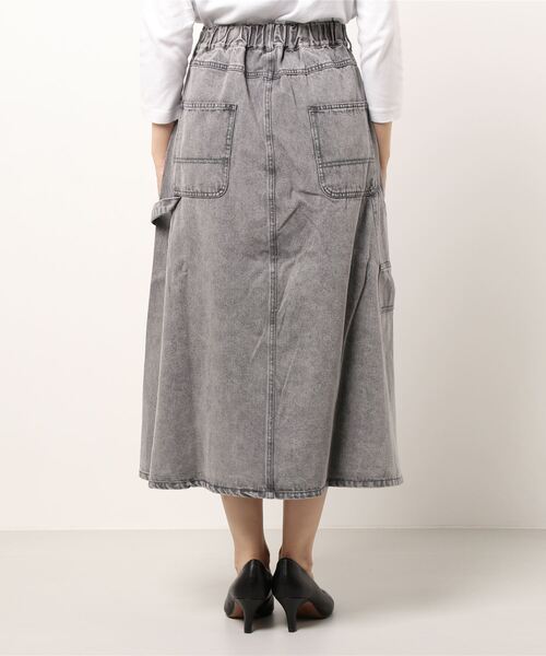 ems excite（エムズエキサイト）の「ペインターフレアスカート（スカート・レディース・ブラック/アイボリー/ケミカルウォッシュ/オレンジ・FREE）」の6枚目の写真