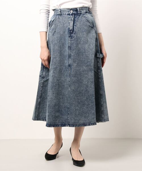 ems excite（エムズエキサイト）の「ペインターフレアスカート（スカート・レディース・ブラック/アイボリー/ケミカルウォッシュ/オレンジ・FREE）」の21枚目の写真