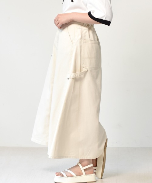 ems excite（エムズエキサイト）の「ペインターフレアスカート（スカート・レディース・ブラック/アイボリー/ケミカルウォッシュ/オレンジ・FREE）」の13枚目の写真