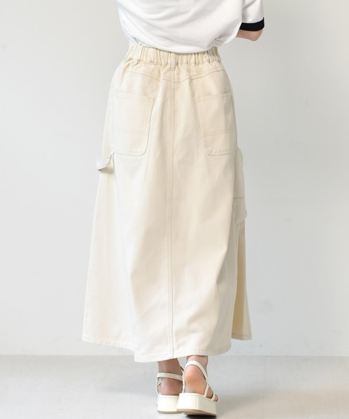 ems excite（エムズエキサイト）の「ペインターフレアスカート（スカート・レディース・ブラック/アイボリー/ケミカルウォッシュ/オレンジ・FREE）」の14枚目の写真