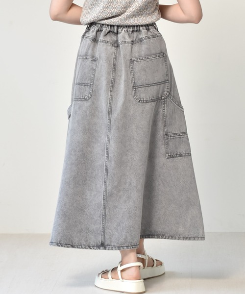 ems excite（エムズエキサイト）の「ペインターフレアスカート（スカート・レディース・ブラック/アイボリー/ケミカルウォッシュ/オレンジ・FREE）」の16枚目の写真