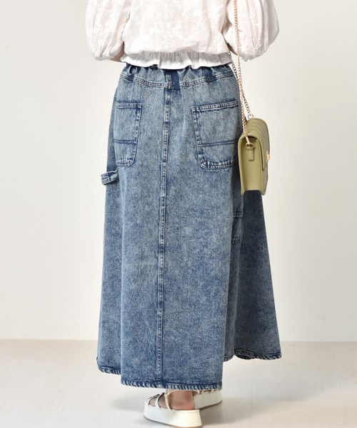 ems excite（エムズエキサイト）の「ペインターフレアスカート（スカート・レディース・ブラック/アイボリー/ケミカルウォッシュ/オレンジ・FREE）」の18枚目の写真