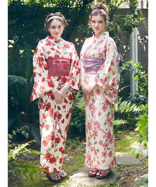 メゾンドフルール 浴衣 夏を告げるコクリコの花浴衣 ピンク 帯付き 下駄付き Maison de FLEUR（メゾンドフルール）の「夏を告げるコクリコの