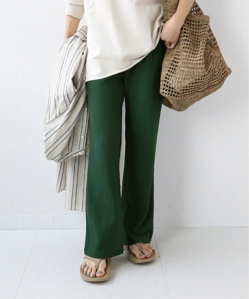 JOURNAL STANDARD relume（ジャーナルスタンダード　レリューム）の「クレープパターンジャージーパンツ◆（その他パンツ・レディース・ブラック/グリーン・38/36）」の2枚目の写真