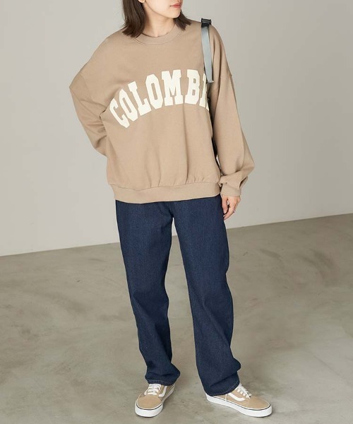 Chaco closet（チャコ クローゼット）の「"COLOMBIA"カレッジロゴ風ビッグシルエットスウェット（スウェット・レディース・ベージュ/ネイビー/カーキ・FREE）」の12枚目の写真