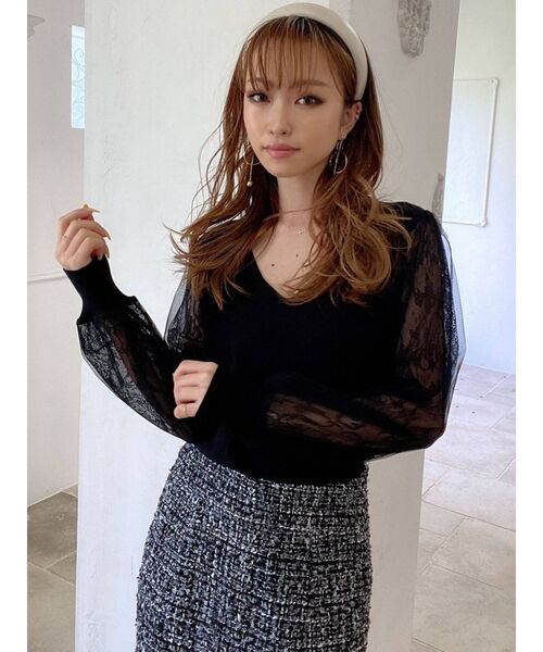 RESEXXY(リゼクシー)の「ツイードフリンジスカート(スカート・レディース・ブラック/ブラウン・FREE)」の13枚目の写真