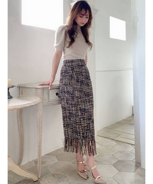 RESEXXY(リゼクシー)の「ツイードフリンジスカート(スカート・レディース・ブラック/ブラウン・FREE)」の15枚目の写真