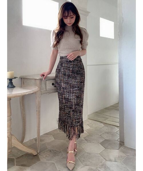 RESEXXY(リゼクシー)の「ツイードフリンジスカート(スカート・レディース・ブラック/ブラウン・FREE)」の19枚目の写真
