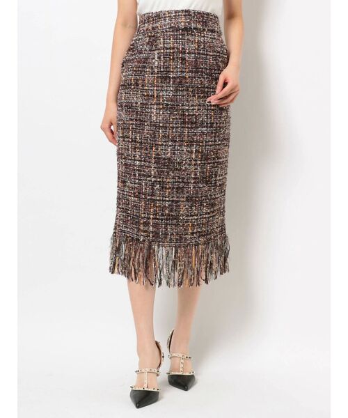 RESEXXY(リゼクシー)の「ツイードフリンジスカート(スカート・レディース・ブラック/ブラウン・FREE)」の7枚目の写真