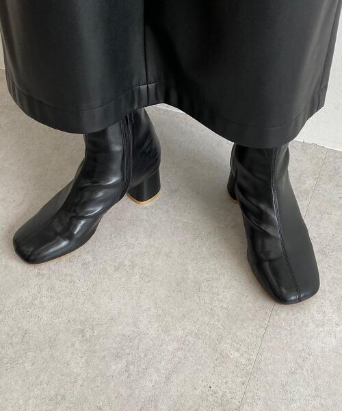 CITEN(シテン)の「<CITEN(シテン)>ワイドスクエア ストレッチ ショートブーツ(ブーツ・レディース・ブラック/ベージュ/オフホワイト・S/M/L)」の10枚目の写真