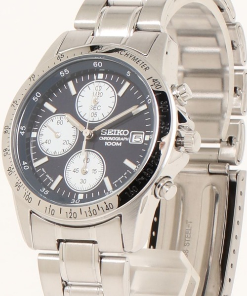 SEIKO(セイコー)の「SEIKO セイコー/ 10気圧防水 日本製クォーツ クロノグラフ ラウンドフェイス メタルベルト腕時計 /// SNDシリーズ(アナログ腕時計・メンズ・シルバー/シルバー系その他/ブラック×シルバー/シルバー×ブルー/シルバー系その他2・FREE)」の8枚目の写真