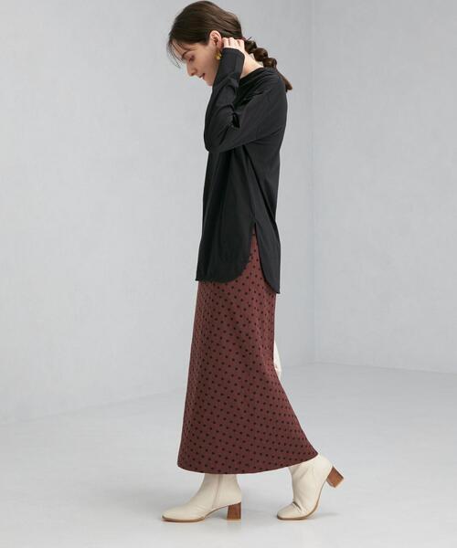 green label relaxing(グリーンレーベルリラクシング)の「スソ ラウンド テール ロングスリーブ プルオーバー カットソー Tシャツ ボーダー(Tシャツ/カットソー・レディース・ホワイト/ブラック/その他1/モカ・FREE)」の13枚目の写真