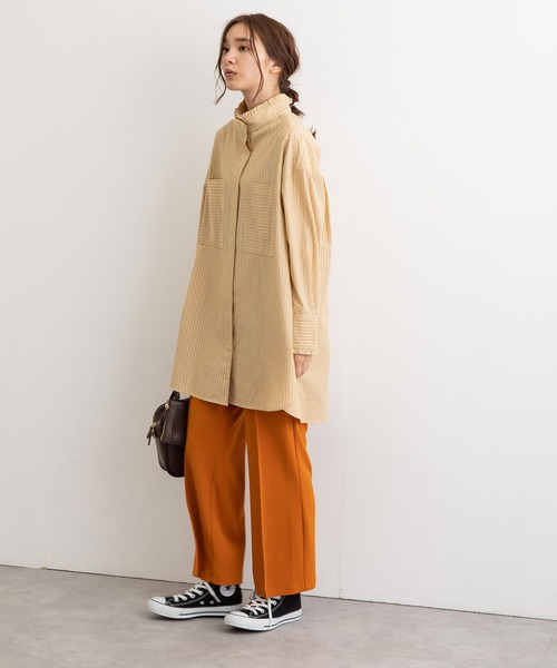 POU DOU DOU（プードゥドゥ）の「フリルスタンドカラーチュニックシャツ（シャツ/ブラウス・レディース・オフホワイト/イエロー/ブルー・3）」の11枚目の写真