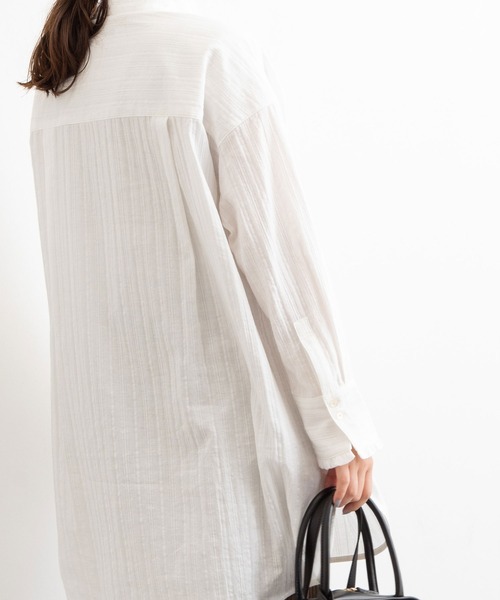 POU DOU DOU（プードゥドゥ）の「フリルスタンドカラーチュニックシャツ（シャツ/ブラウス・レディース・オフホワイト/イエロー/ブルー・3）」の18枚目の写真