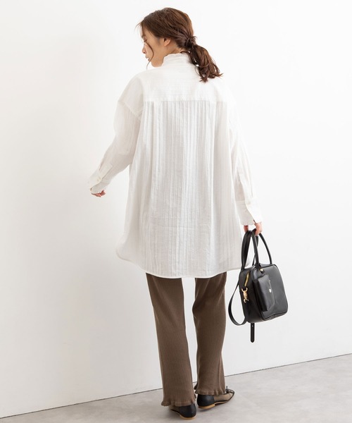 POU DOU DOU（プードゥドゥ）の「フリルスタンドカラーチュニックシャツ（シャツ/ブラウス・レディース・オフホワイト/イエロー/ブルー・3）」の20枚目の写真