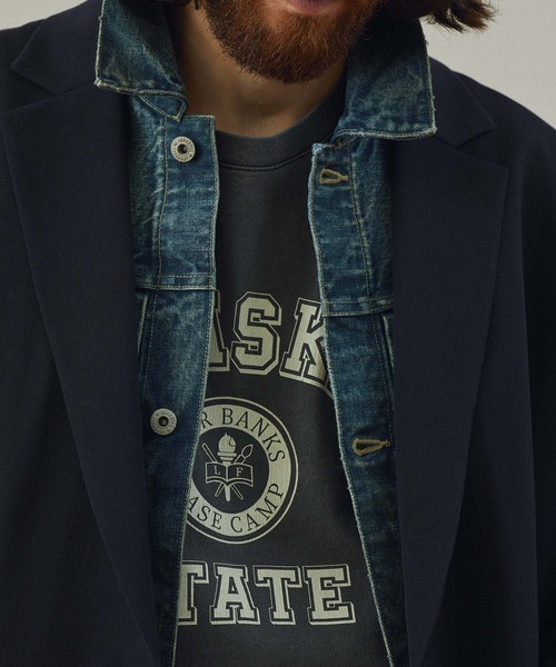 Johnbull（ジョンブル）の「オーバーダイロングスリーブTシャツ(ALASKA2)（Tシャツ/カットソー・メンズ・チャコールグレー/ミント/ホワイト・MEDIUM/LARGE/SMALL）」の7枚目の写真