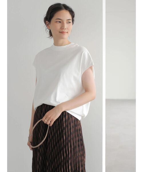 AMERICAN HOLIC（アメリカンホリック）の「フレンチスリーブモックネックカットプルオーバー（Tシャツ/カットソー・レディース・オフホワイト/その他7/ブラック/キャメル/カーキ・M/L/S）」の15枚目の写真