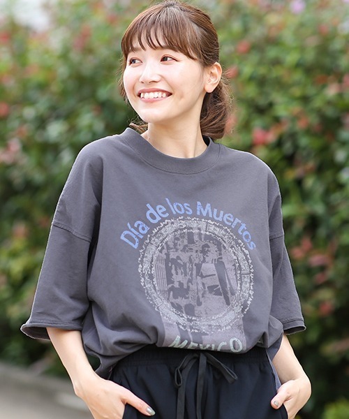 チチカカ（チチカカ）の「吸汗速乾メヒコプリントプルオーバー（Tシャツ/カットソー・レディース・チャコールグレー/ライトグレー・FREE）」の2枚目の写真