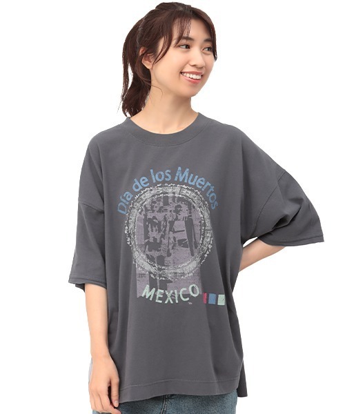 チチカカ（チチカカ）の「吸汗速乾メヒコプリントプルオーバー（Tシャツ/カットソー・レディース・チャコールグレー/ライトグレー・FREE）」の14枚目の写真