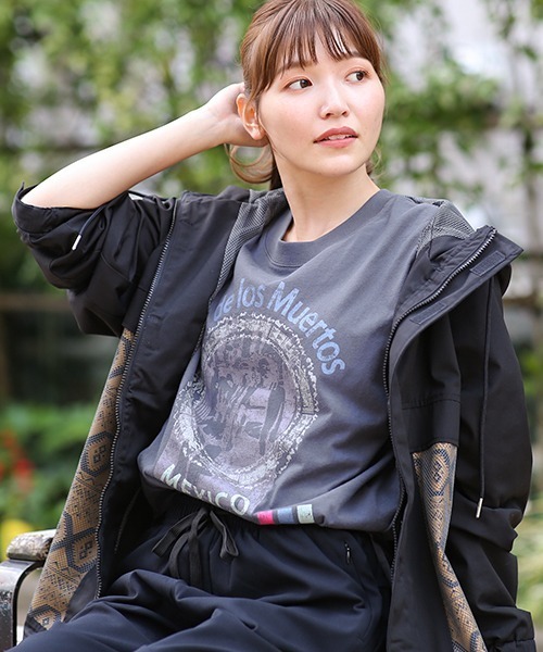 チチカカ（チチカカ）の「吸汗速乾メヒコプリントプルオーバー（Tシャツ/カットソー・レディース・チャコールグレー/ライトグレー・FREE）」の12枚目の写真