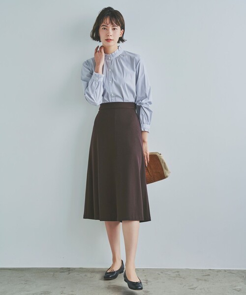 J.PRESS Ladies(J.プレス レディス)の「【洗える】セルロースリバー スカート(スカート・レディース・グレー系/ブラウン系/ネイビー系/ワイン系・XS)」の6枚目の写真