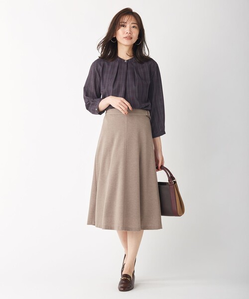 J.PRESS Ladies(J.プレス レディス)の「【洗える】セルロースリバー スカート(スカート・レディース・グレー系/ブラウン系/ネイビー系/ワイン系・XS)」の10枚目の写真